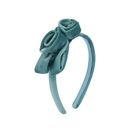 Accesorii par - Bentita Verde de catifea pentru bebe