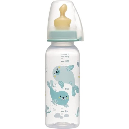 Biberoane si accesorii - Biberon Family PP cu tetina anti-colici din latex natural, 250 ml, de la 6 luni, debit mediu (M), nip 35007