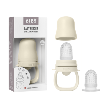 BIBS - Dispozitiv de hranire Baby Feeder cu 2 tetine din silicon, Ivory [6]