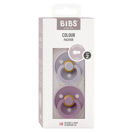 BIBS - Set 2 suzete Colour Latex, tetina rotunda, 6 luni +-Fossil Grey/Mauve [1]