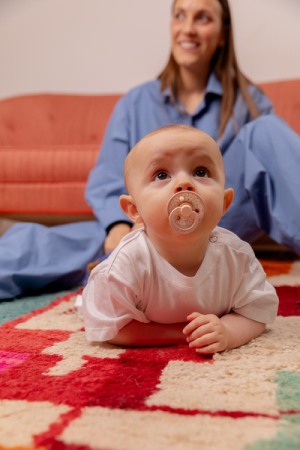 BIBS - Set 2 suzete Colour Studio Collection Flower Latex, tetina rotunda, 6 luni+-Fossil Grey [3]