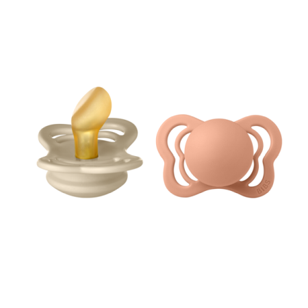 Suzete - BIBS - Set 2 suzete Couture Latex, tetina anatomica, 0 luni +
