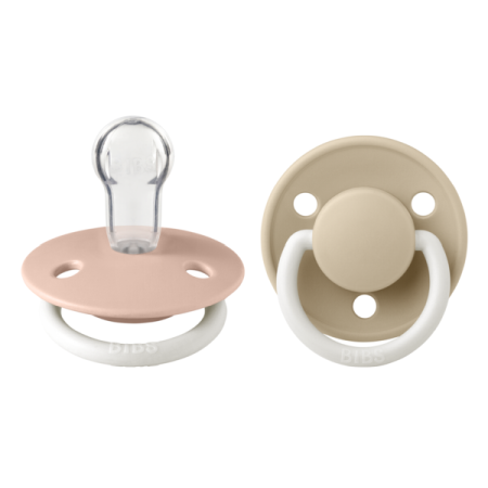 Suzete - BIBS - Set 2 suzete Fosforescente De Lux GLOW Silicon, tetina rotunda, marime universala
