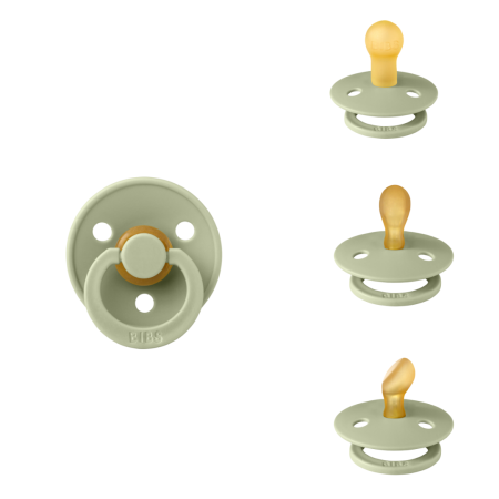 BIBS - Set 3 suzete Colour Latex, tetina rotunda, simetrica & anatomica 0 luni +-Sage [1]