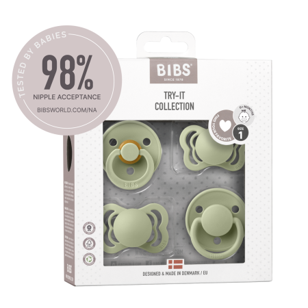 BIBS - Set 4 suzete Try-it collection 0 luni +-Sage [3]