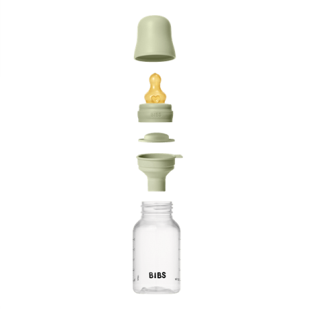 BIBS - Set complet biberon anticolici PP fara BPA, 150 ml, Latex, Sage [2]