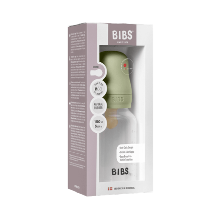 BIBS - Set complet biberon anticolici PP fara BPA, 150 ml, Latex, Sage [4]
