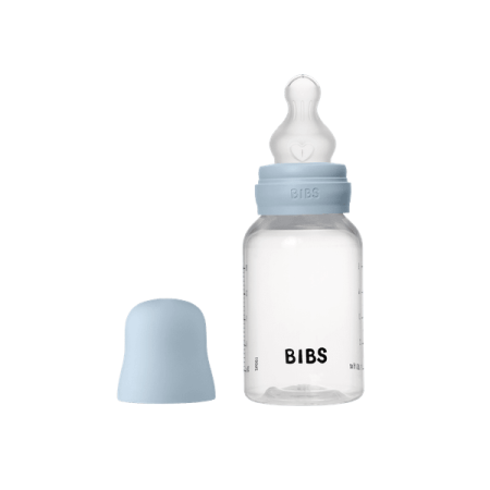 Suzete - BIBS - Set complet biberon anticolici PP fara BPA, 150 ml, Silicon, Baby Blue
