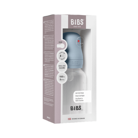 BIBS - Set complet biberon anticolici PP fara BPA, 150 ml, Silicon, Baby Blue [2]