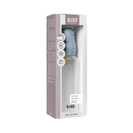 BIBS - Set complet biberon anticolici PP fara BPA, 270 ml, Latex, Baby Blue [1]