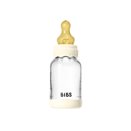 BIBS - Set complet biberon Boheme din sticla anticolici cu tetina din latex, flux lent, 120 ml, Ivory [5]