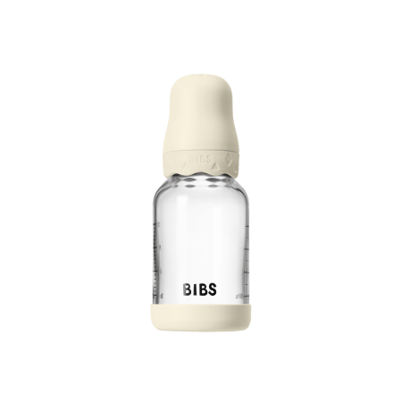 BIBS - Set complet biberon Boheme din sticla anticolici cu tetina din latex, flux lent, 120 ml, Ivory [1]