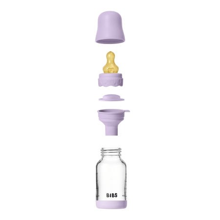 BIBS - Set complet biberon Boheme din sticla anticolici cu tetina din latex, flux lent, 120 ml, Violet Sky [3]