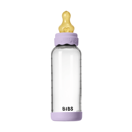 BIBS - Set complet biberon Boheme din sticla anticolici cu tetina din latex, flux mediu, 240 ml, Violet Sky [3]
