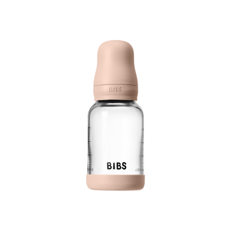 BIBS - Set complet biberon din sticla anticolici cu tetina din latex, flux lent, 120 ml, Blush [2]