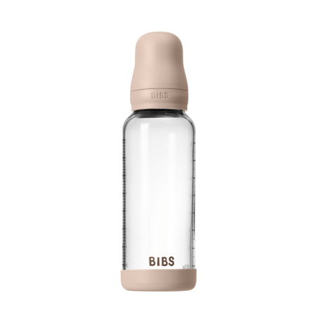 BIBS - Set complet biberon din sticla anticolici cu tetina din latex, flux mediu, 240 ml, Blush [1]