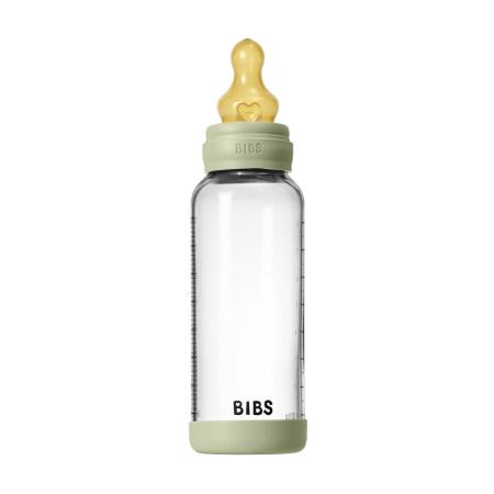 BIBS - Set complet biberon din sticla anticolici cu tetina din latex, flux mediu, 240 ml, Sage [4]