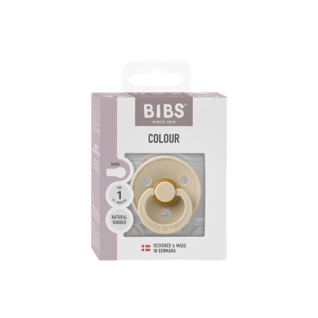 BIBS - Suzeta Colour Latex, tetina rotunda, 0+ luni, ambalaj premium [1]