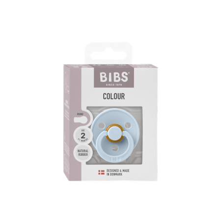 BIBS - Suzeta Colour Latex, tetina rotunda, 6+ luni, ambalaj premium-Baby Blue [1]