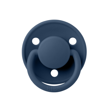 Suzete - BIBS - Suzeta De Lux Silicon, tetina rotunda, marime universala (0-3 ani)-Steel Blue