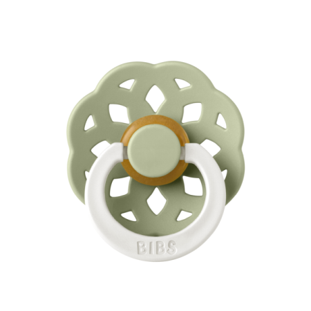 Suzete - BIBS - Suzeta fosforescenta Boheme GLOW Latex, tetina rotunda, 0 luni +-Sage