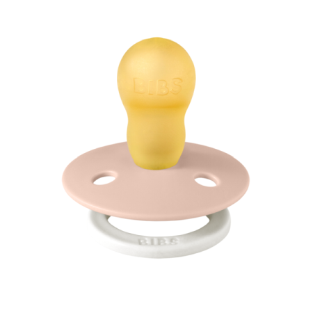 BIBS - Suzeta fosforescenta Colour Glow Latex, tetina rotunda, 18 luni +-Blush [1]