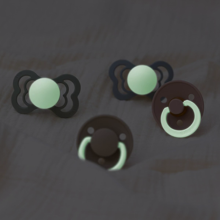 BIBS - Suzeta fosforescenta De Lux Glow Latex, tetina rotunda, 0 luni +-Blush [2]