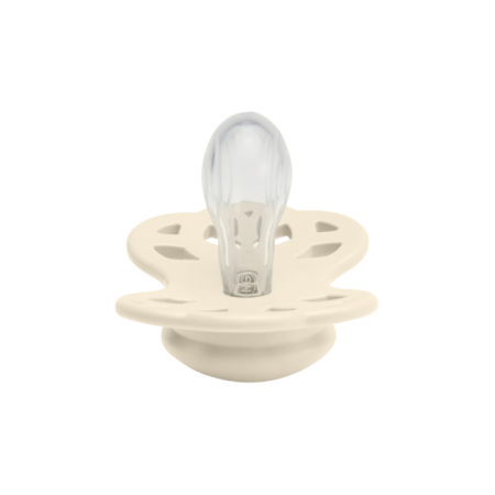 BIBS - Suzeta Infinity Silicon, tetina simetrica, 0 luni +-Ivory [3]