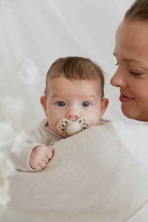 BIBS - Suzeta Infinity Silicon, tetina simetrica, 0 luni +-Ivory [2]