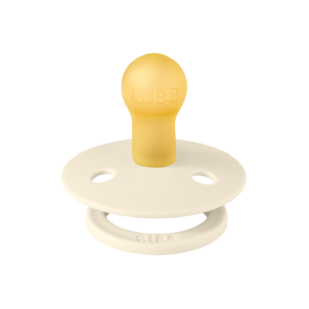Suzete - BIBS - Suzeta Studio Colour Flower Latex, tetina rotunda, 0 luni +-Ivory