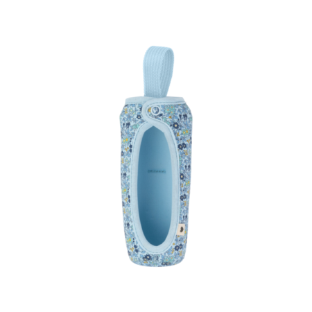 Biberoane si accesorii - BIBS x LIBERTY - Husa pentru biberonul din sticla 225 ml, Chamomile Lawn Baby Blue