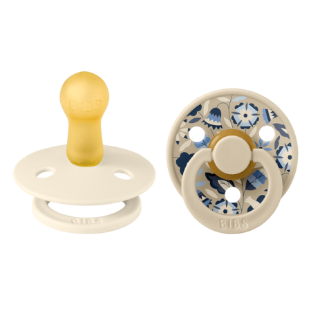 Suzete - BIBS x LIBERTY - Set 2 suzete Colour Bobo Latex, tetina rotunda, 6 luni+
