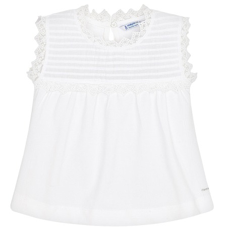 Bluze - Bluza alba fara maneci