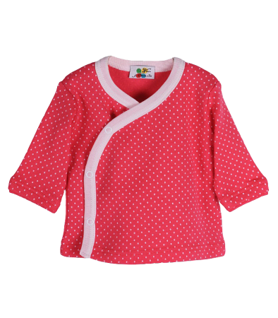 Bluze - Bluza cu maneca lunga rosie cu picatele albe 2 ani