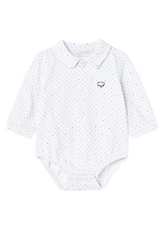 Haine  Incaltaminte Accesorii - Body camasa ECOFRIENDS - Alb - Mayoral 4-6 luni