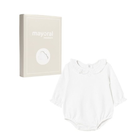 Haine  Incaltaminte Accesorii - Body cu guler ECOFRIENDS - Alb - Mayoral  6-9 luni