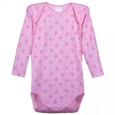 Haine  Incaltaminte Accesorii - Body cu maneca lunga imprimeu Pui 6 luni