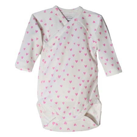 Haine  Incaltaminte Accesorii - Body cu maneca lunga - Inimioare roz pal 6 luni