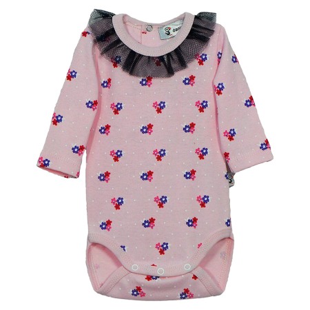 Haine  Incaltaminte Accesorii - Body cu maneca lunga si guler - Roz 18 luni