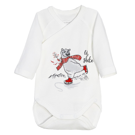 Jucarii de plus - Body cu maneca lunga - Urs patine 1 luna