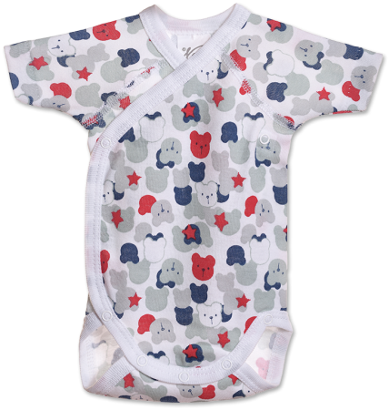 Haine  Incaltaminte Accesorii - Body cu maneca scurta imprimeu Ursuleti colorati