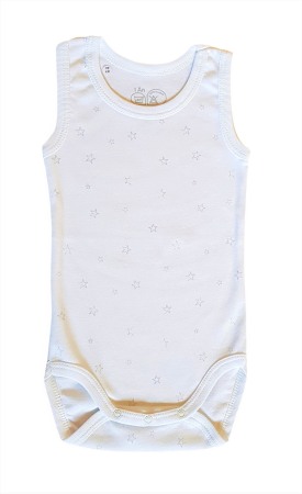 Haine  Incaltaminte Accesorii - Body maieu imprimeu stele gri/alb 12 luni