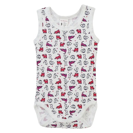 Haine  Incaltaminte Accesorii - Body maiou cu imprimeu Pisica si soricelul 3 ani