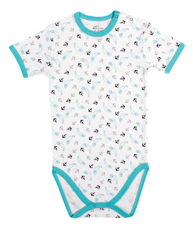 Haine  Incaltaminte Accesorii - Body maneca scurta - Ancore - Verde - Kara Baby 12-18 luni (80-86cm)