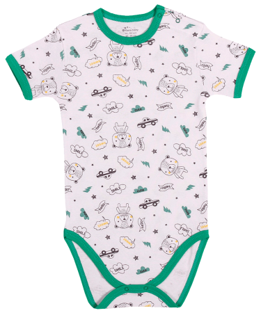 Haine  Incaltaminte Accesorii - Body maneca scurta - Ursuleti - Verde - Kara Baby  12-18 luni (80-86cm)