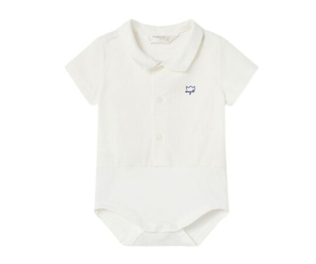 Haine  Incaltaminte Accesorii - Bodycu maneca scurta tip camasa - Alb - Mayoral  4-6 luni