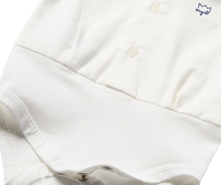 Bodycu maneca scurta tip camasa - Alb - Mayoral  4-6 luni [2]