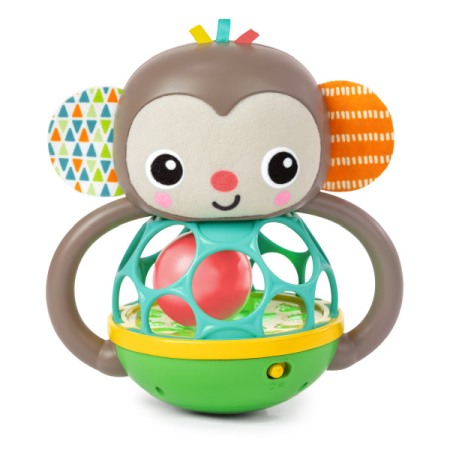 Jucarii zornaitoare si muzicale - Bright Starts - Jucarie multi-senzoriala, "Grab & Giggle Monkey"
