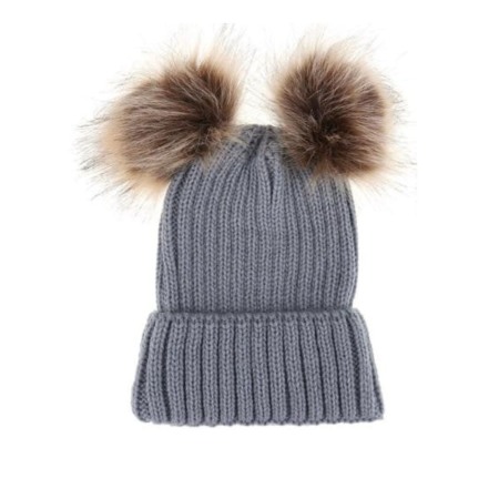 Caciulita gri cu 2 ciucuri [0]