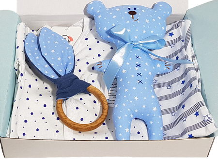 Cadouri Botez Vouchere - Cadou bebelus baiat - Ursulet cu stelute